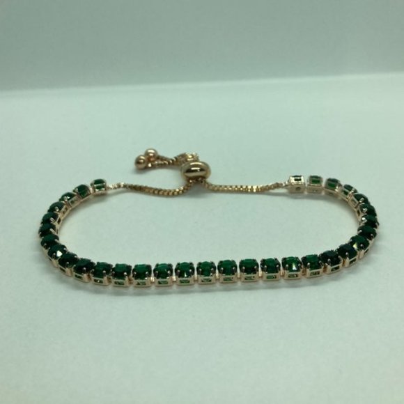 14k Yellow Gold Adjustable Tennis Bracelet 4mm - Picture 2 of 5